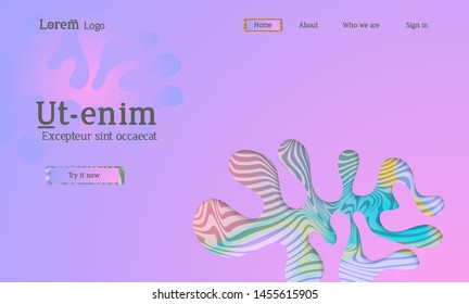 Set of abstract universal flyer templates with simple wavy shapes and cut paper with shadow over striped background. Social media web banner. Bright colored isolated.