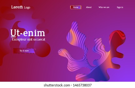 Set of abstract universal flyer templates with simple wavy shapes and cut paper with shadow over striped background. Social media web banner. Bright colored isolated.