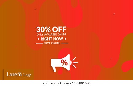 Set of abstract universal landing page template with simple wavy gradient and  cut paper with realistic shadow. Social media web banner with 3D paper cut out geometric shapes