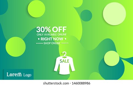 Set of abstract universal landing page template with simple wavy gradient and  cut paper with realistic shadow. Social media web banner with 3D paper cut out geometric shapes