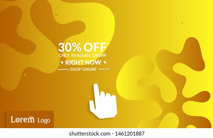 Set of abstract universal landing page template with simple wavy gradient and  cut paper with realistic shadow. Social media web banner with 3D paper cut out geometric shapes