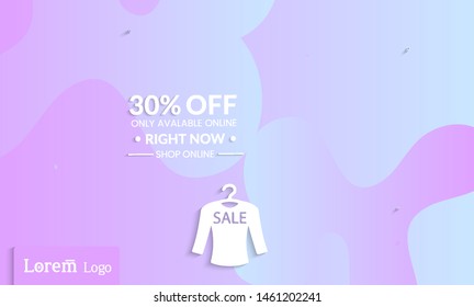 Set of abstract universal landing page template with simple wavy gradient and  cut paper with realistic shadow. Social media web banner with 3D paper cut out geometric shapes