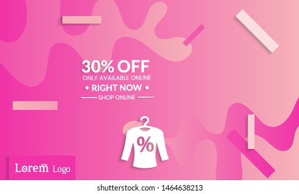 Set of abstract universal landing page template with simple wavy gradient and  cut paper with realistic shadow. Social media web banner with 3D paper cut out geometric shapes