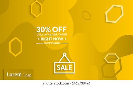 Set of abstract universal landing page template with simple wavy gradient and  cut paper with realistic shadow. Social media web banner with 3D paper cut out geometric shapes