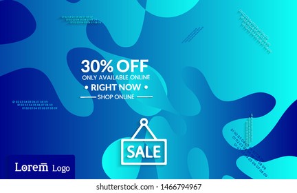 Set of abstract universal landing page template with simple wavy gradient and  cut paper with realistic shadow. Social media web banner with 3D paper cut out geometric shapes