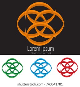 set Abstract universal  logo design. Creative line symbol.