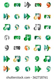 Set of abstract universal web icons, business logotype concepts, clean modern geometric design