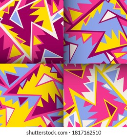 Set of abstract urban seamless patterns