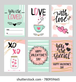 Set of abstract Valentine's day card templates