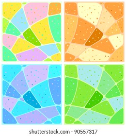 Set abstract various mosaic backgrounds with patterns. Vector