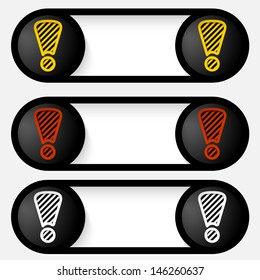 set abstract vector alert buttons