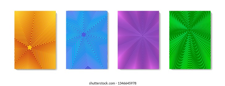 Set abstract vector background colorful with linear stars