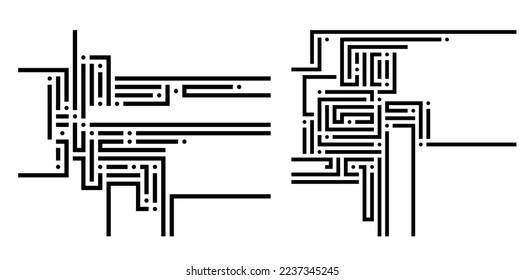 Set Abstract vector background design with maze mosaic texture. Good cover for book on psychology, creative problem solving, logical thinking, study of human relations