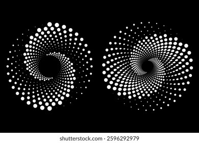set of abstract vector background with halftone dots circle, Creative geometric pattern, vector illustration