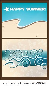 SET OF ABSTRACT VECTOR BACKGROUND WITH SEA. BLUE WATER