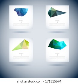 set of abstract vector background with three object template for design color colour water world abstract background scene digital ripple cloud modern artistic object blue wave clouds green light cool