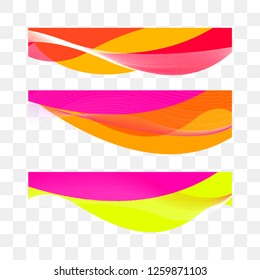 Set abstract vector background, transparent waved lines for brochure, website, flyer design. Wavy background, wave. Transparent curve. Vector illustration