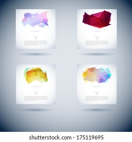 Set of abstract vector background with triangle object. Template for design 