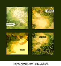 Set of abstract vector background with triangle object.