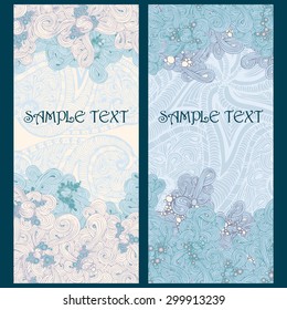 Set of abstract vector background in turquoise and beige shades