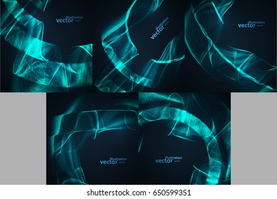 Set of Abstract vector backgrounds. Creative element, shiny space illustration eps10.