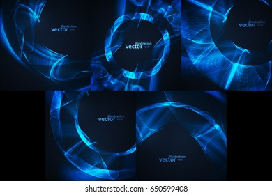 Set of Abstract vector backgrounds. Creative element, shiny space illustration eps10.