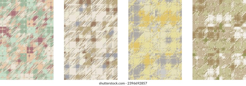 Set abstract vector backgrounds. Grunge texture seamless patterns. Vector template.