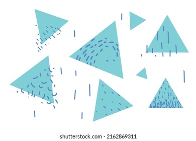 Set of abstract vector backgrounds, illustrations for web. 6 modern triangular abstractions with different shapes and lines. Elegant boho concept with different color schemes. Graphic design