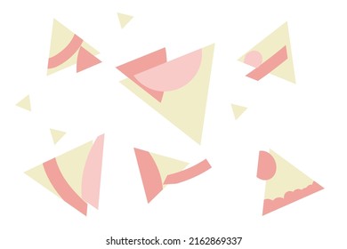 Set of abstract vector backgrounds, illustrations for web. 6 modern triangular abstractions with different shapes and lines. Elegant boho concept with different color schemes. Graphic design