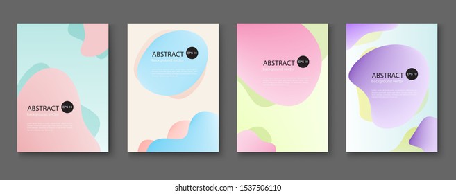 Set of abstract vector backgrounds with line waves.Vector illustration.