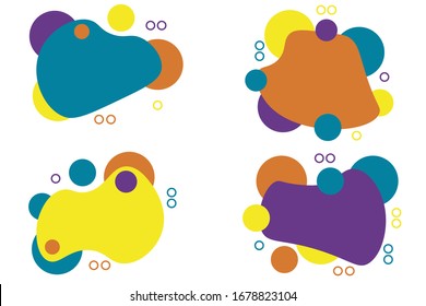 Set of abstract vector banners. Abstract set of blur free form shapes. Flat geometric shapes of different colors.