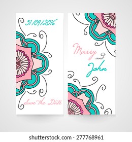 Set of abstract vector banners in bright colors.