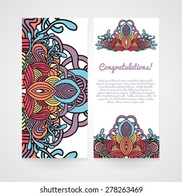 Set of abstract vector banners in bright colors.