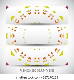 Set of abstract vector banners, colorful art Illustration