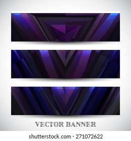 Set of abstract vector banners, colorful art Illustration