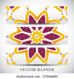 Set of abstract vector banners, colorful art Illustration