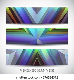 Set of abstract vector banners, colorful art Illustration