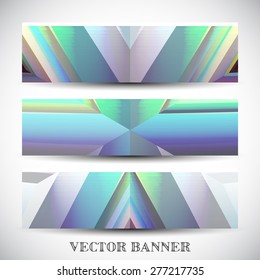 Set of abstract vector banners, colorful art Illustration