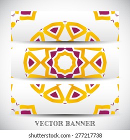 Set of abstract vector banners, colorful art Illustration