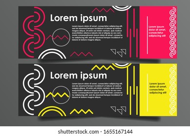 Conjunto de banners vectoriales abstractos. Colección de plantillas de banner web. diseño moderno de plantilla para web, anuncios, volante, afiches diferentes colores aislados en fondo gris