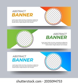 Set of abstract vector banners design. Collection of web banner template. modern template design for web, ads, flyer, poster with 2 different colors isolated on grey background