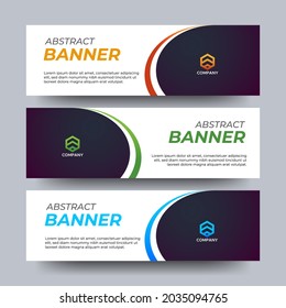 Set of abstract vector banners design. Collection of web banner template. modern template design for web, ads, flyer, poster with 2 different colors isolated on grey background