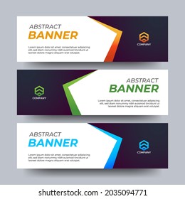 Set of abstract vector banners design. Collection of web banner template. modern template design for web, ads, flyer, poster with 2 different colors isolated on grey background