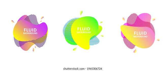 Set of abstract vector banners. Flat geometric liquid shape with various gradient colors. Modern vector template, template for logo design, flyer or presentation