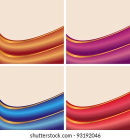 set of abstract vector banners on beige backgrounds