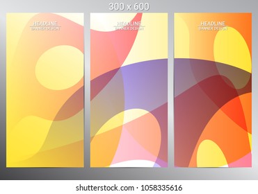 Set of abstract vector banners with place for text. Vector illustration