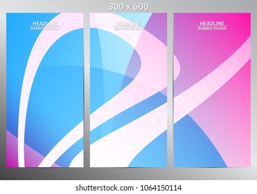 Set of abstract vector banners with place for text. Vector illustration