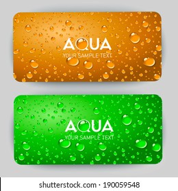 Set of abstract vector banners with water