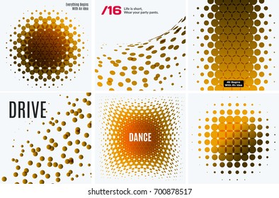 Set of Abstract vector blue design rounds