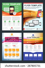 Set of Abstract Vector Business Flyer Brochure Design Templates